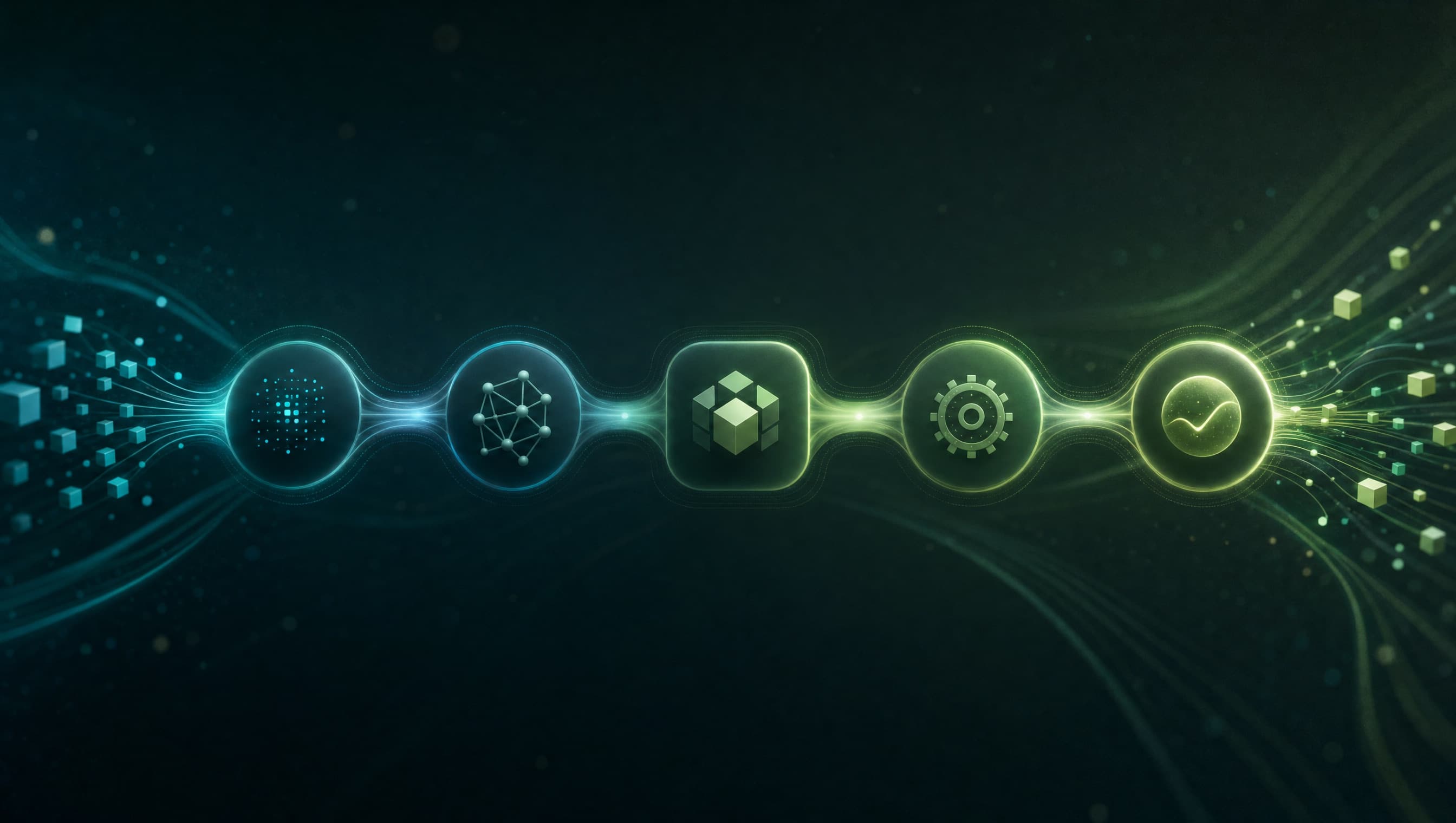 Abstract illustration of an automated workflow pipeline